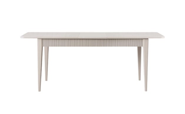 Τραπεζαρία Line Straight Off White με Επέκταση 18180