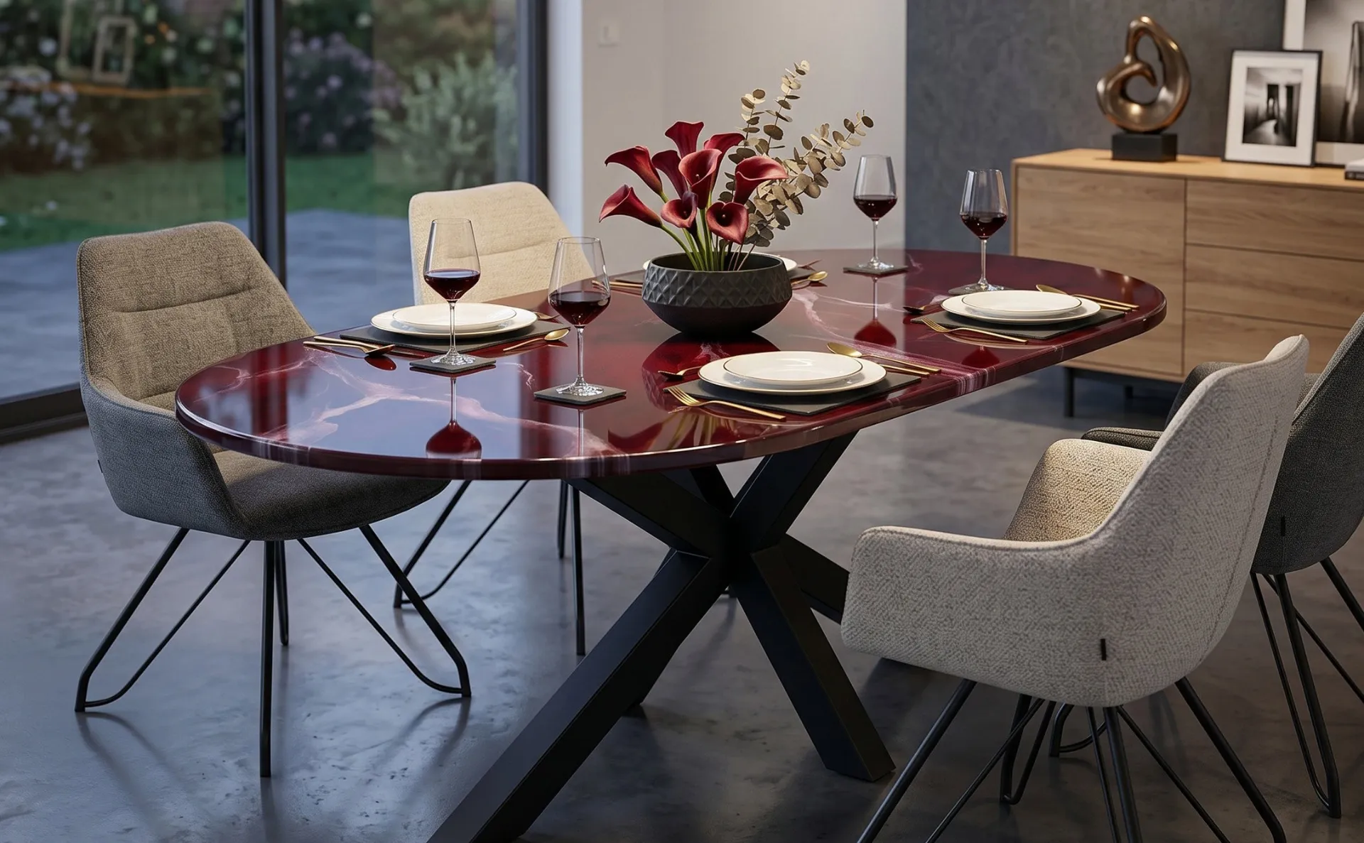 Luxury Τραπεζαρία Crimson Oval 18199 Luxury Τραπεζαρία Crimson Oval 18199